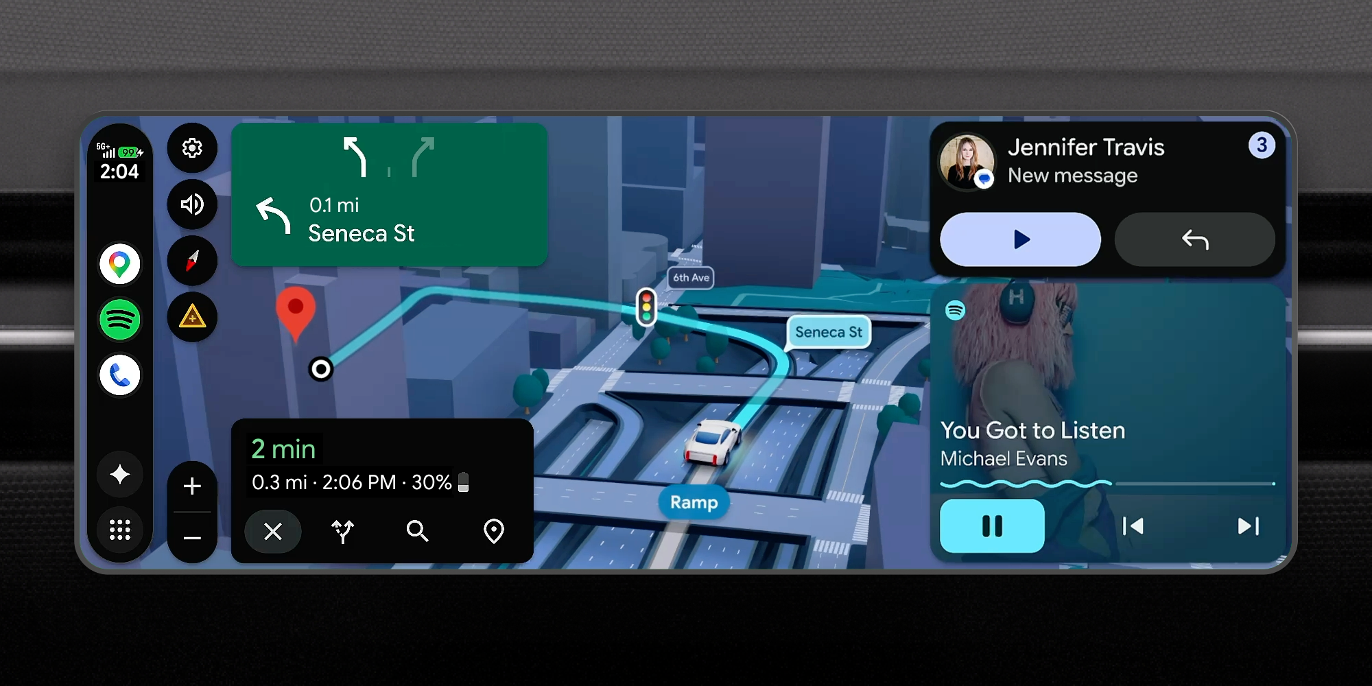 Google Maps’ new Immersive Navigation.