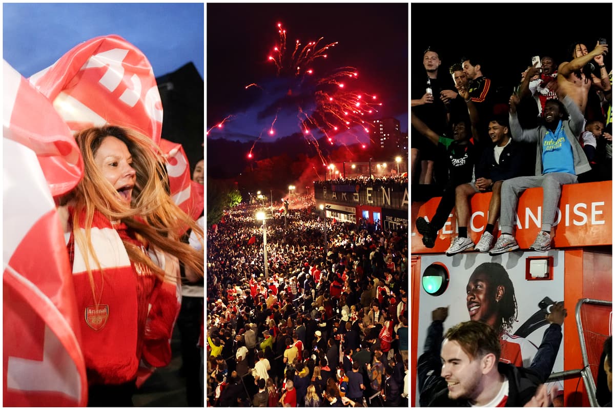 Arsenal fans descend on Emirates Stadium to celebrate title win - London Evening Standard