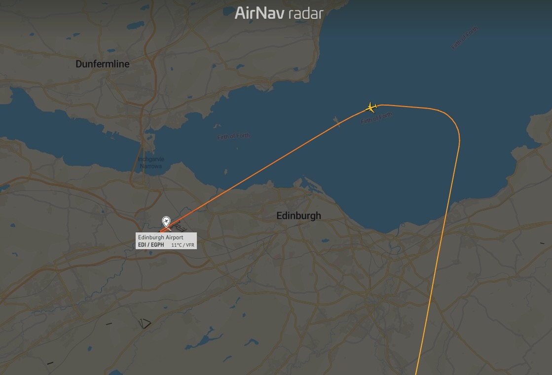 British Airways BA1458 declares emergency on approach to Edinburgh as co-pilot requires medical attention