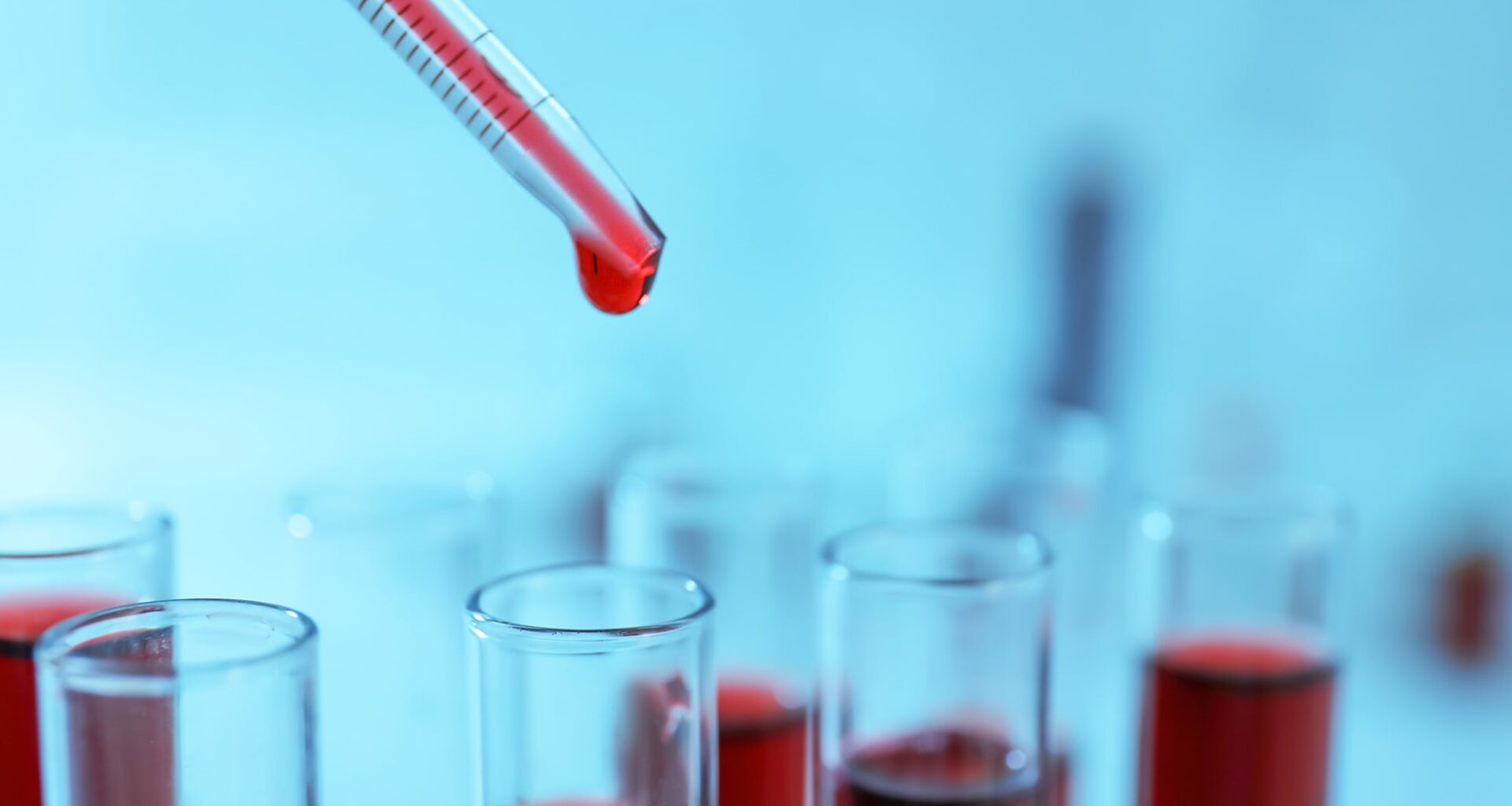 Blood Red Liquid Glass Test Tubes