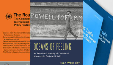 Book Review - Oceans of Feeling: An Emotional History of Caribbean Migrants in Postwar Britain. picture shows book and journal covers