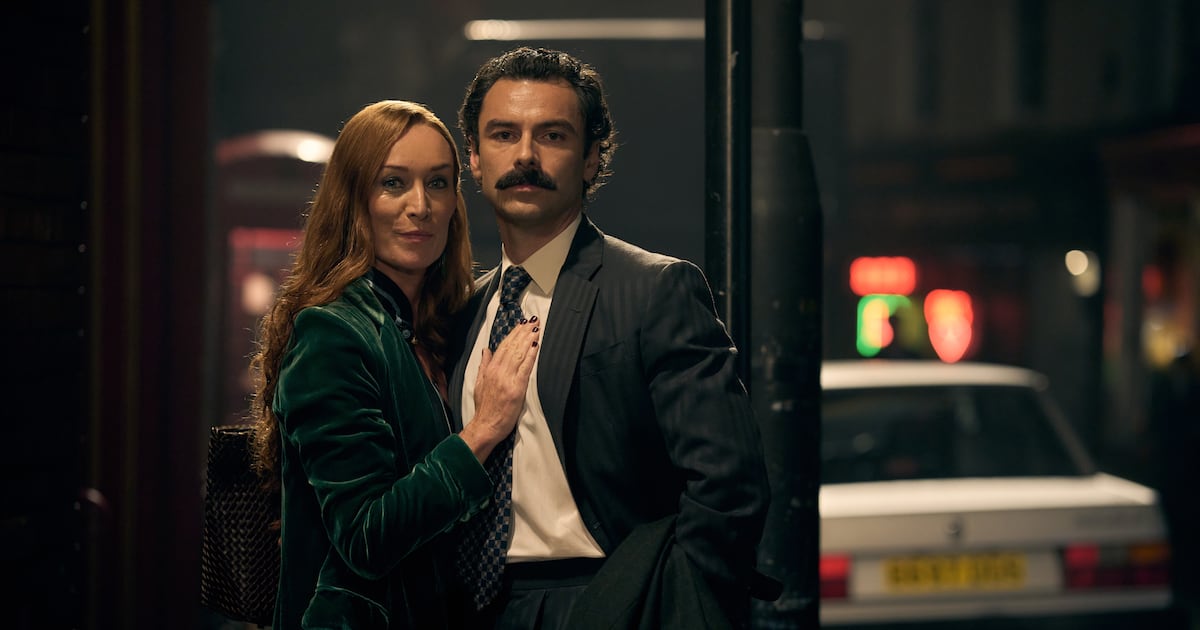 Rivals season two: Irish duo Aidan Turner and Victoria Smurfit seem appropriately embarrassed – The Irish Times