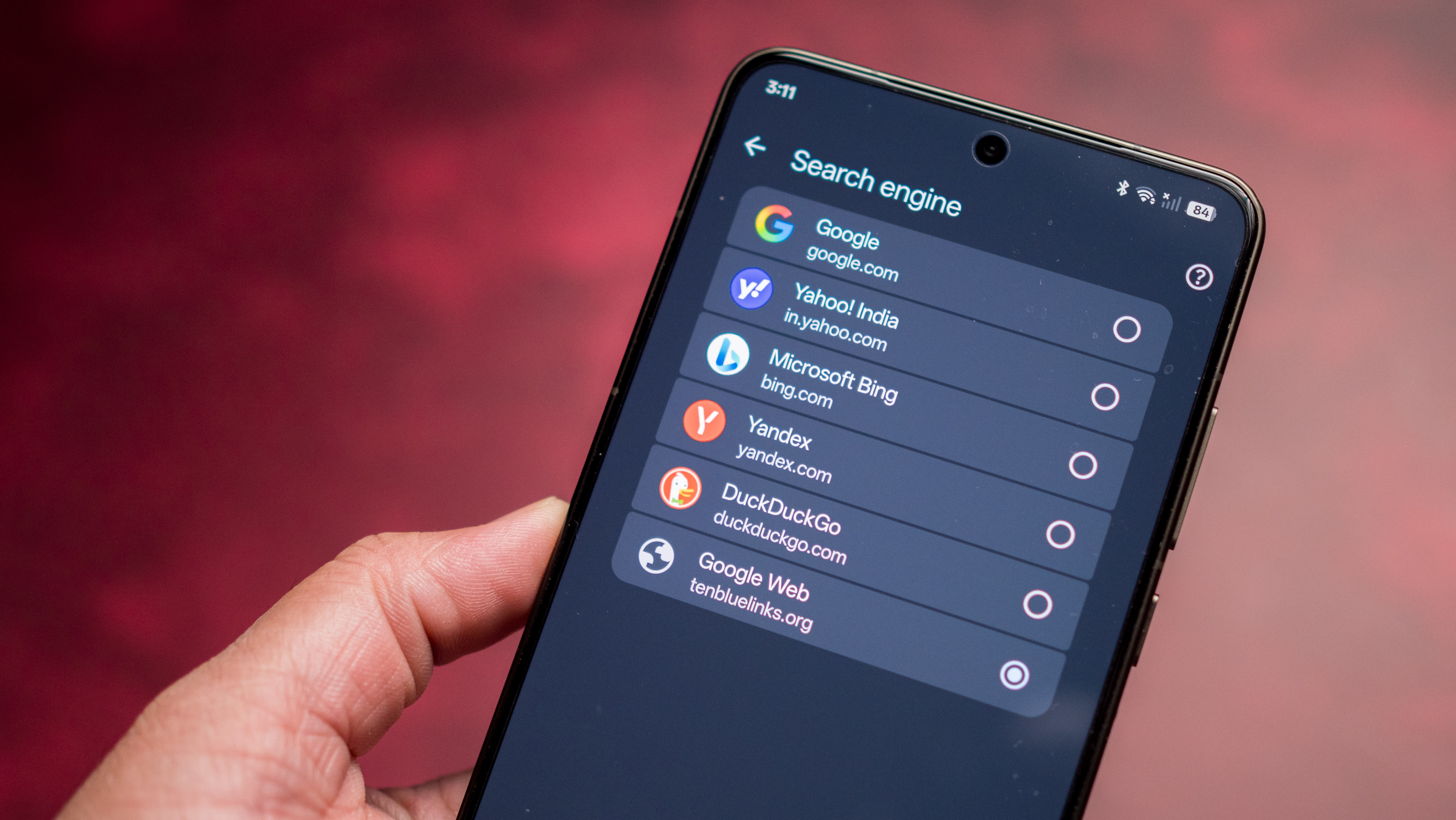 Google Search Web mode on a Find X9 Ultra