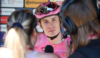 Jonas Vingegaard giving interviews