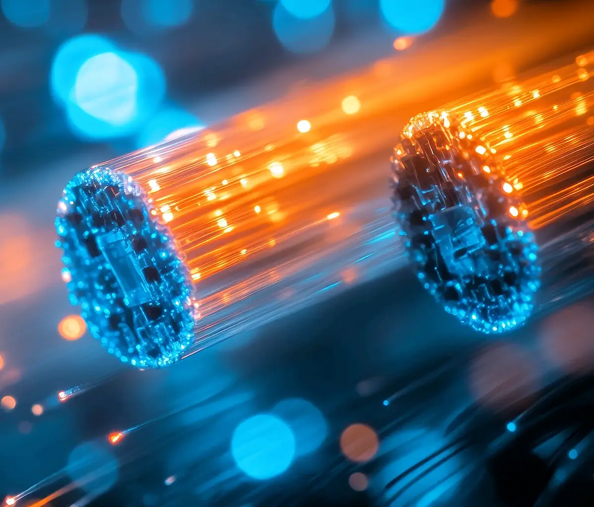 Fibre optical network cable close-up by 123rf ID245596935