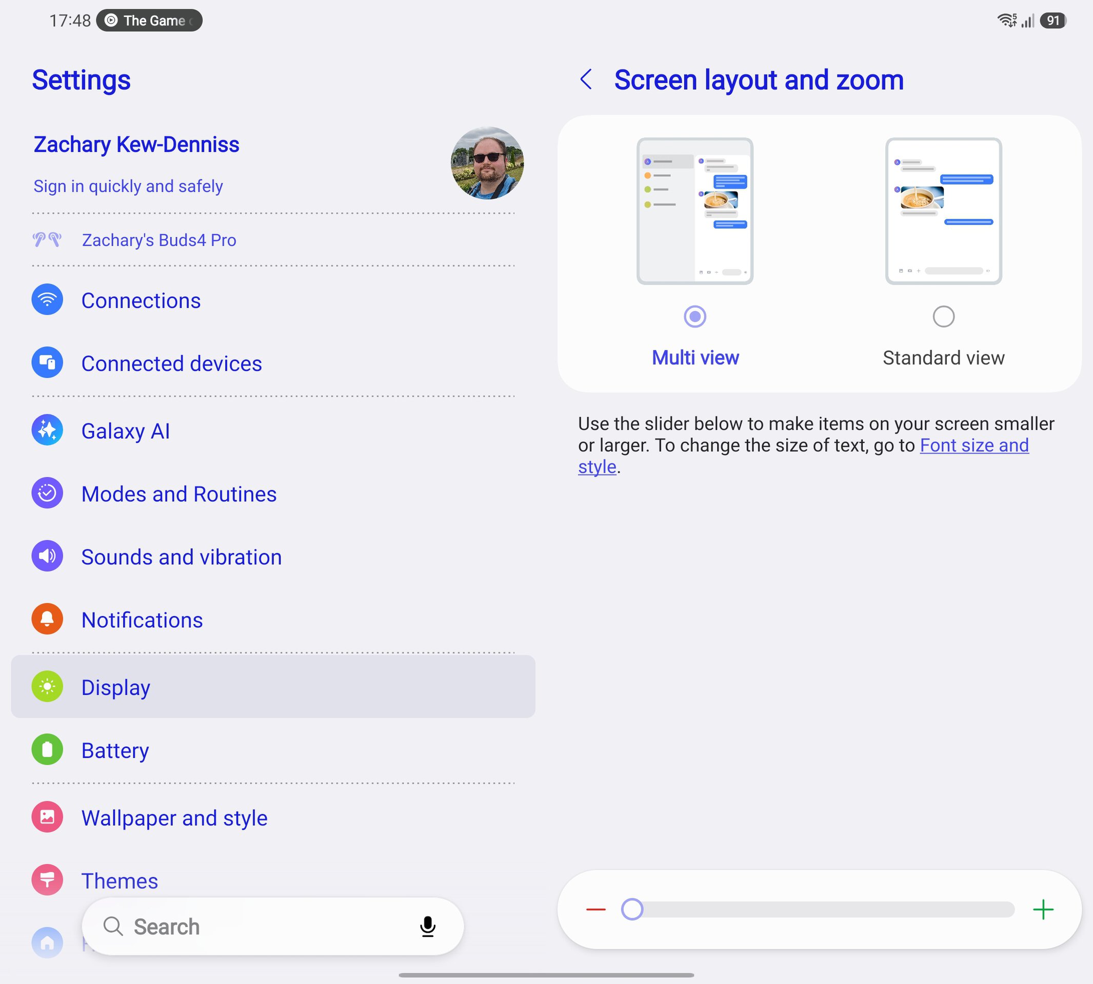Fold 7 screen zoom settings Fold 7 screen zoom settings