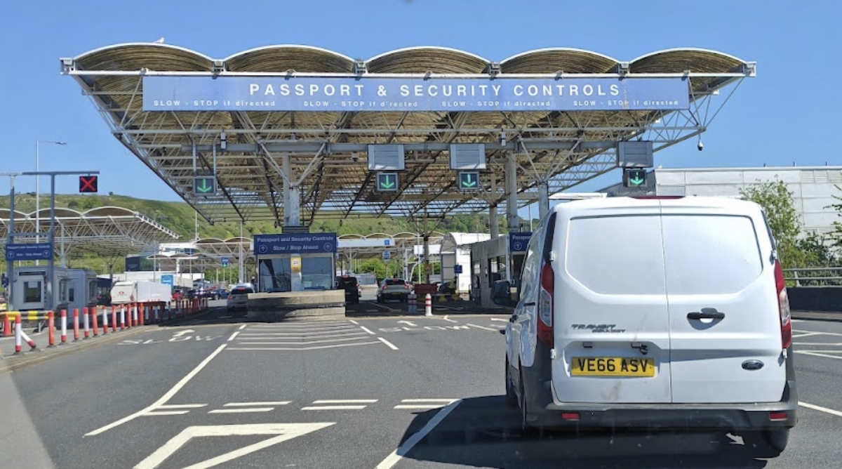 Passport control at Folkestone, UK departure point for boats and vehicles travelling to Europe