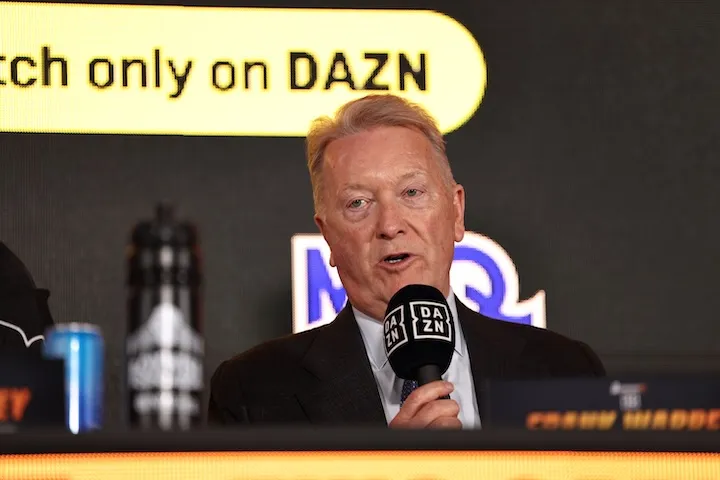 Frank Warren at the press conference for Fabio Wardley-Daniel Dubois. (May 7, 2026)