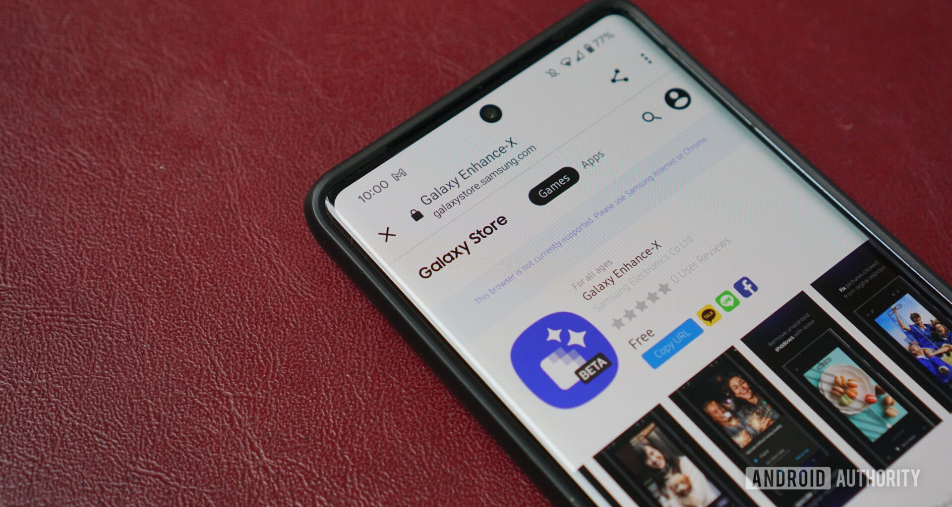 Galaxy Enhance X app listing