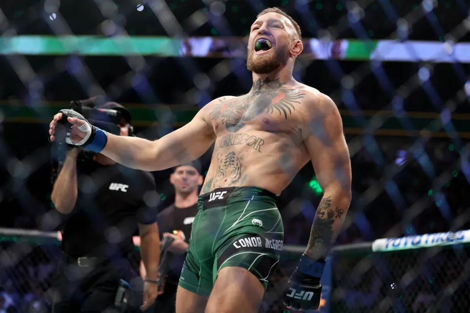 Conor McGregor during his 2021 clash with Dustin Poirier