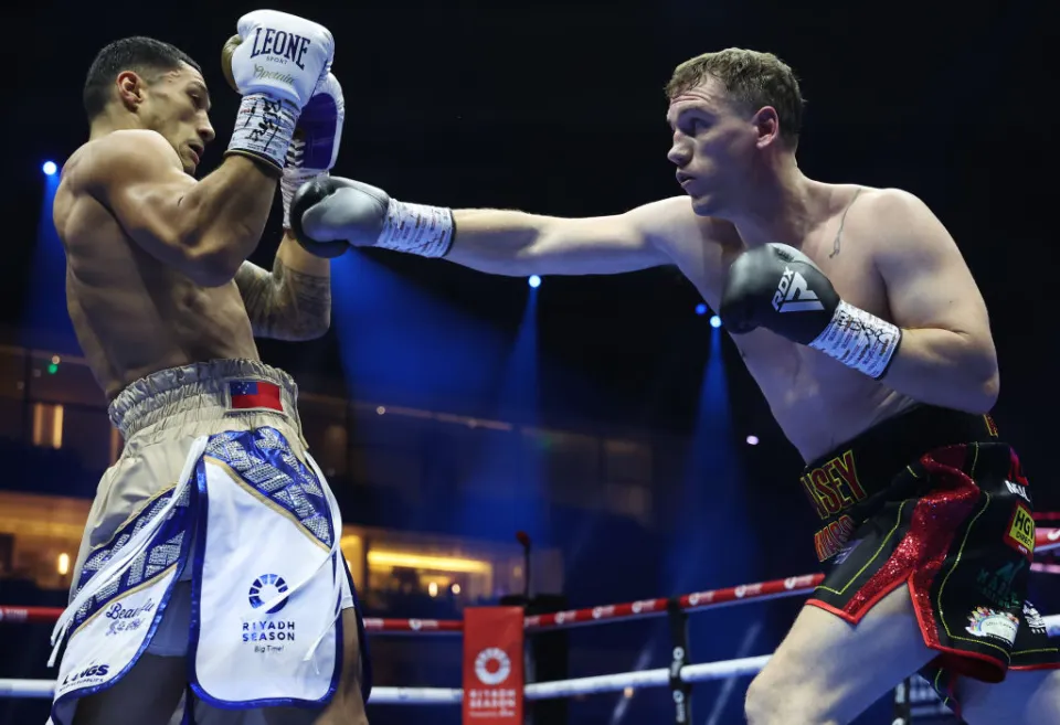 Jack Massey throwing a punch