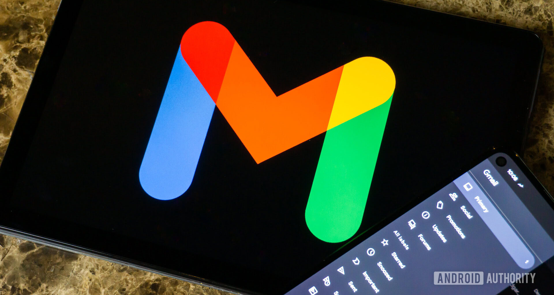 Gmail on smartphone and tablet stock photo 7