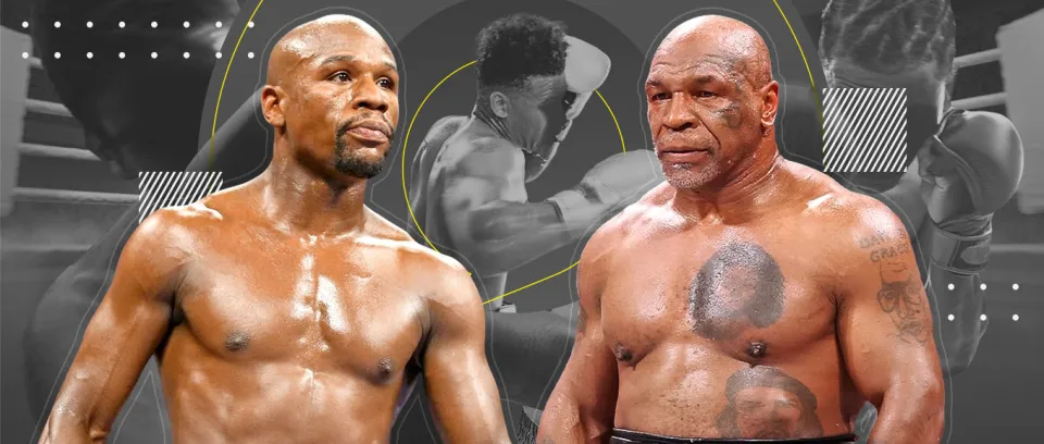 Floyd Mayweather [left] and Mike Tyson [right]