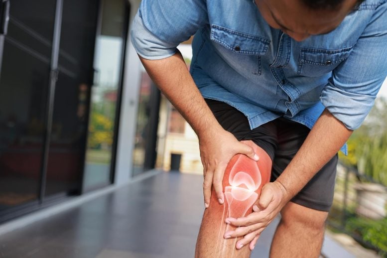 Hand Holding Painful Injured Knee