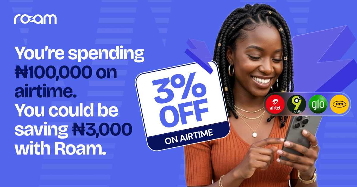 Roam launches 3% cashback feature for airtime purchases in Nigeria