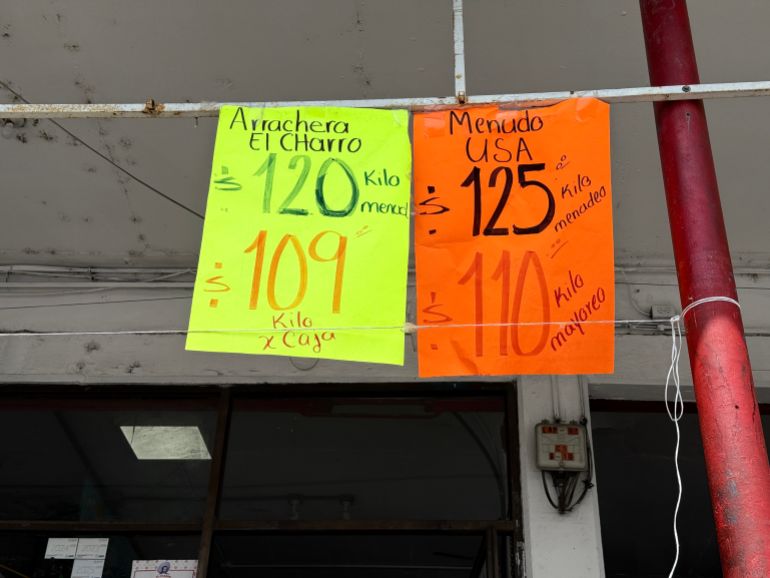 Prices at a wholesale food market in Mexico