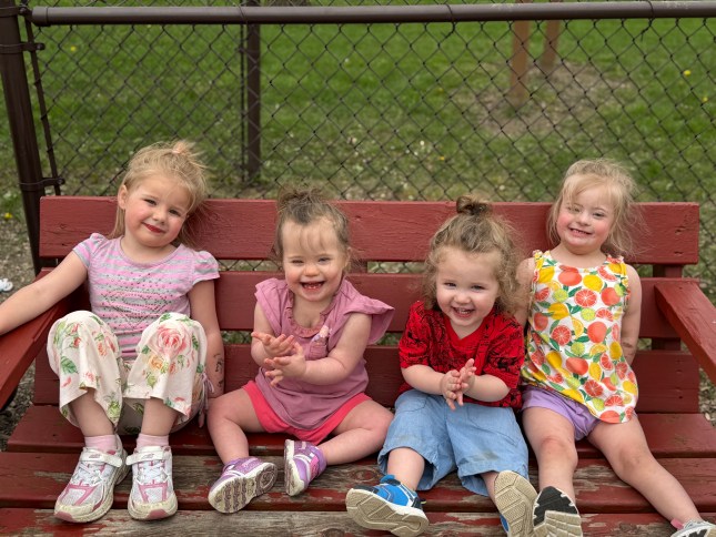 All of all of Ashley's children together from left to right Evelyn(4), Katherine(3), Damian(2), Lillian(5).