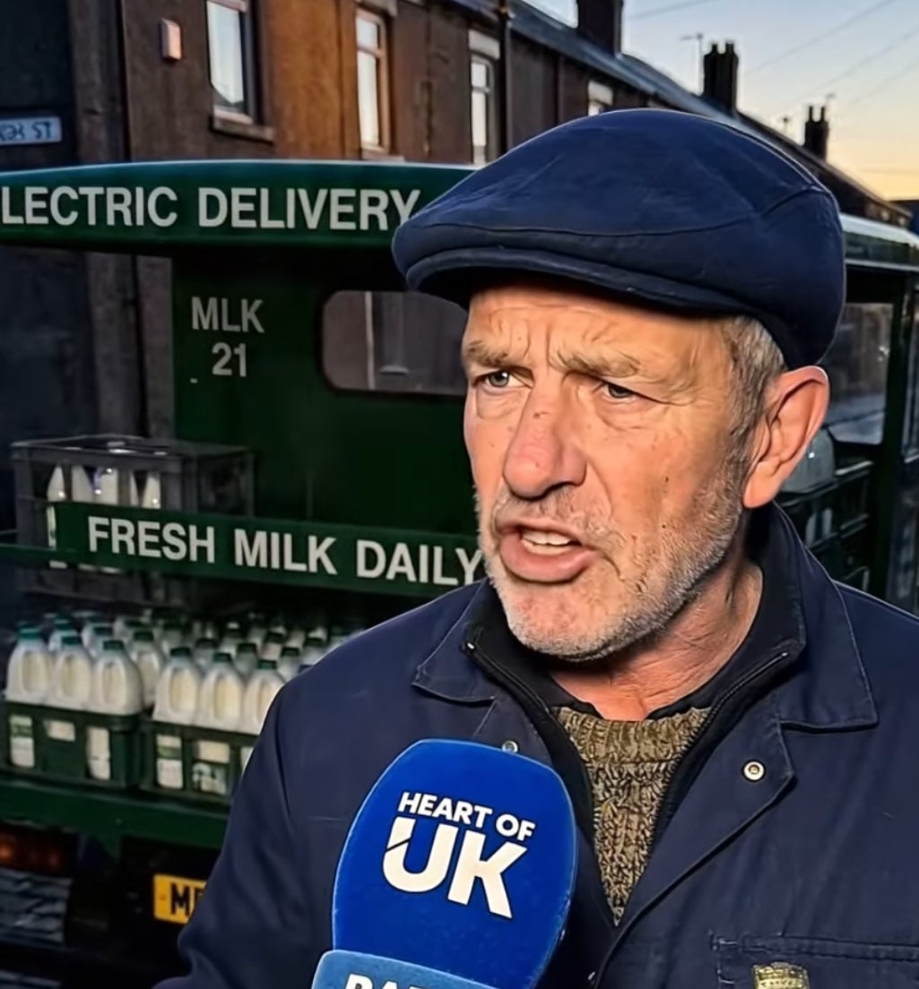 An AI-generated milkman complains about not being able to ‘identify’ people in the street due to Muslim face coverings
