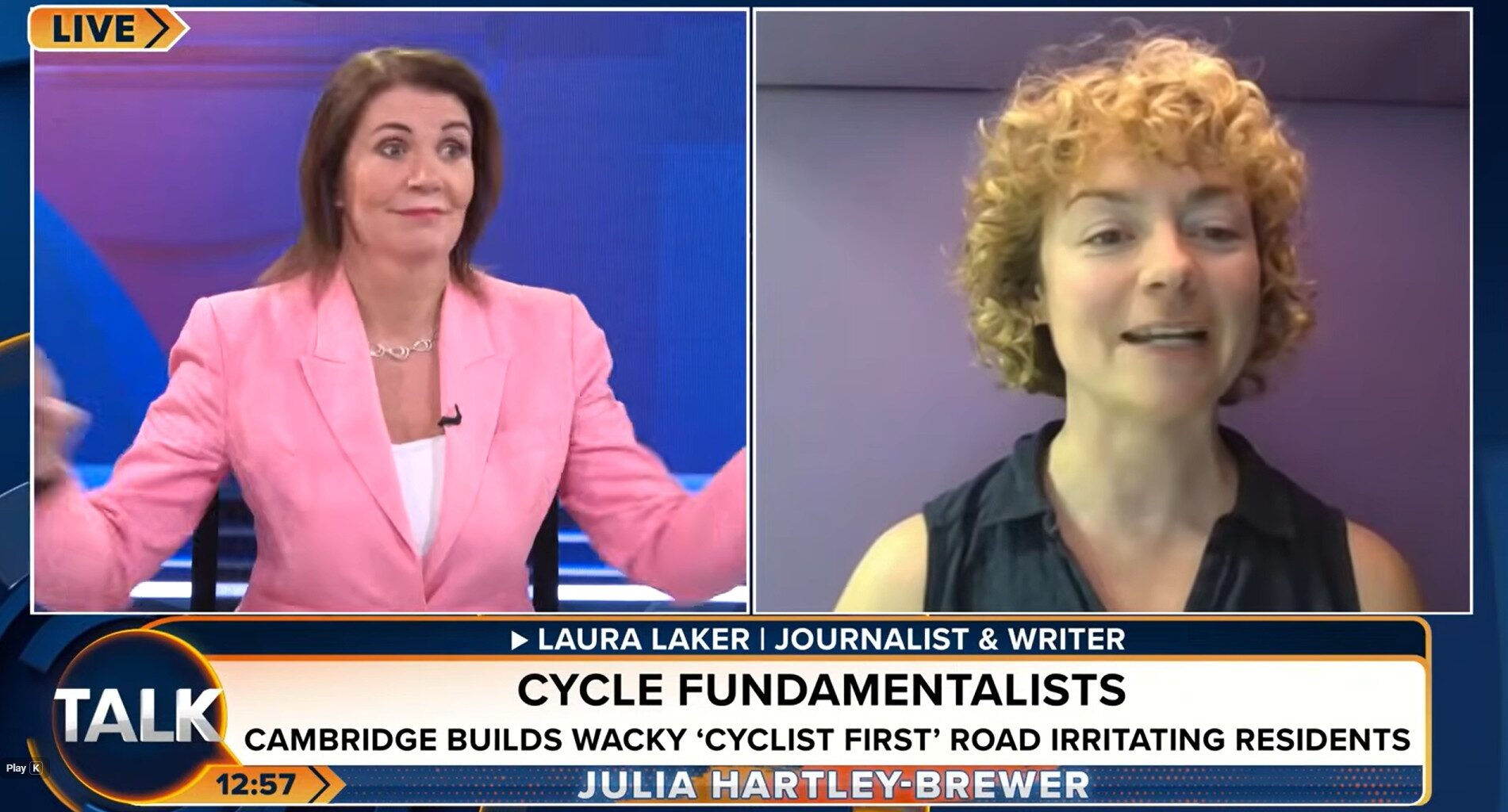 “Turn her mic off!” Talk TV host Julia Hartley-Brewer has meltdown in bizarre exchange with cycling journalist, claiming cyclists “often go faster than cars” - Cycling News | Bike Reviews