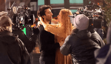 Justin Baldoni and Blake Lively filming 'It Ends With Us.'