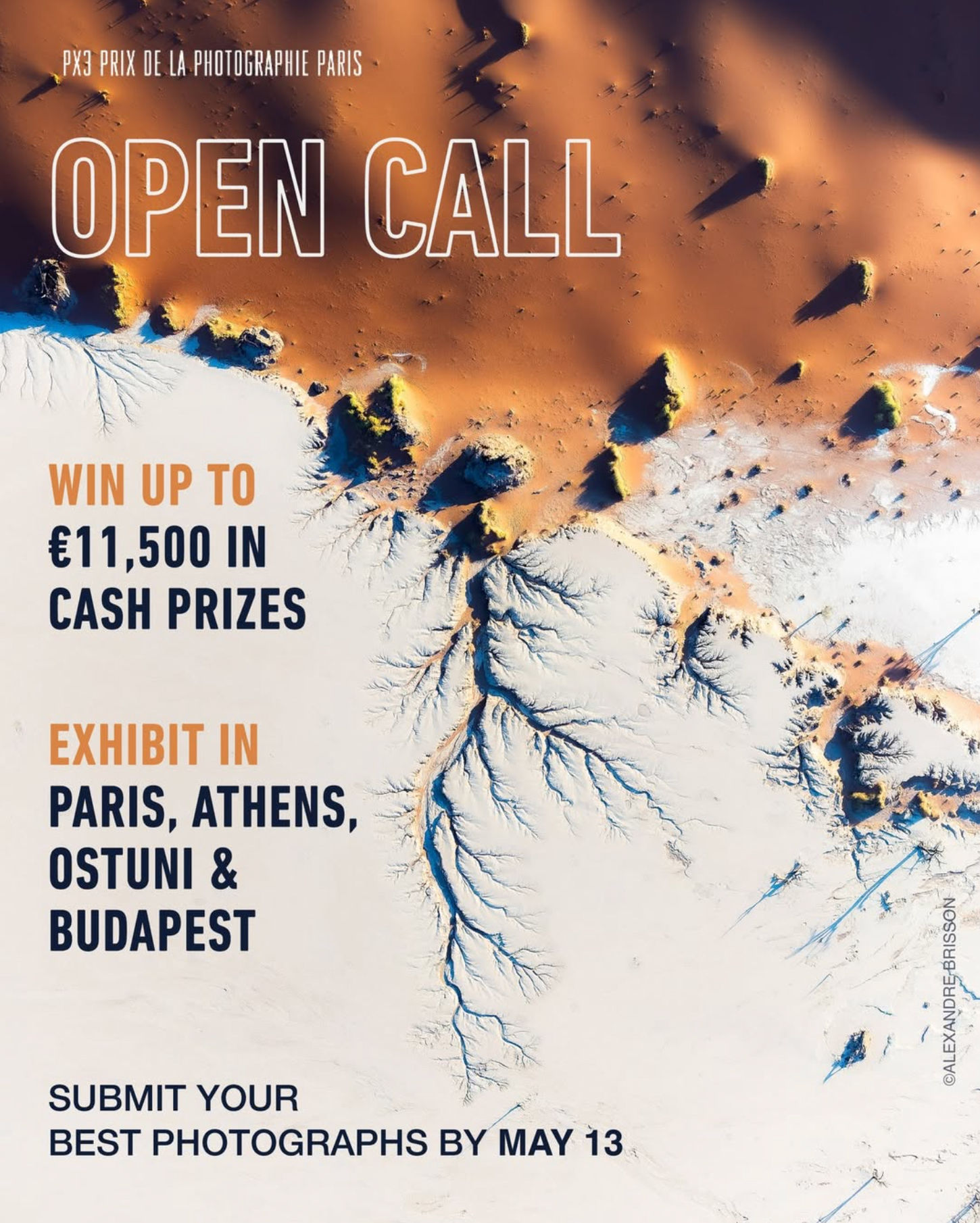 Open call for PX3 photography contest with &euro;11,500 prizes, exhibits in Paris, Athens, Ostuni, Budapest, submission deadline May 13