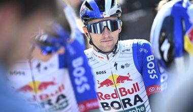 Australian Jai Hindley of Red Bull-BORA-hansgrohe pictured at the start of the men's race of the 90th edition of the 'La Fleche Wallonne', one day cycling race (Waalse Pijl - Walloon Arrow), 200 km from Herstal to Huy, Wednesday 22 April 2026. BELGA PHOTO JASPER JACOBS (Photo by JASPER JACOBS / BELGA MAG / Belga via AFP)