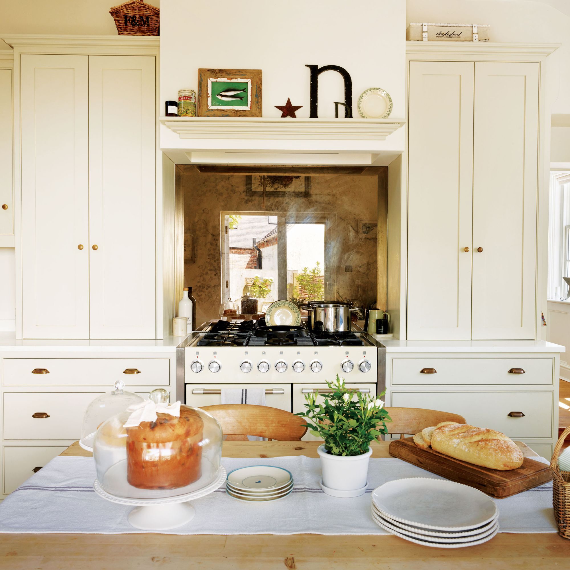 Cottage kitchen with food on the table