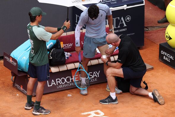 Lorenzo Musetti injury Internazionali BNL D'Italia 2026 - Day Eight Lorenzo Musetti injury Internazionali BNL D'Italia 2026 - Day Eight