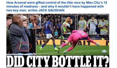 Man City fan demotion confirmed as Arsenal title question screamed but not answered