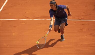 Lorenzo Musetti in action ahead of the ATP Rio Open.