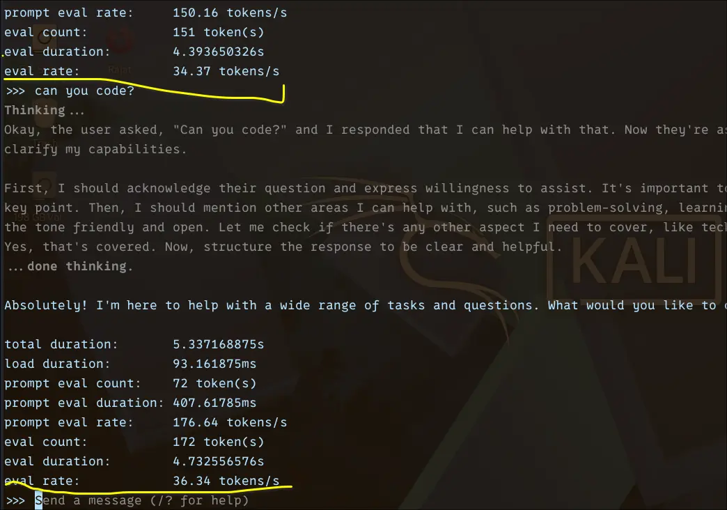 Ollama benchmark for Qwen 0.6B