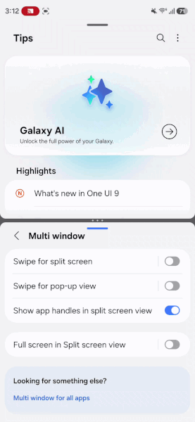 One UI 9 beta app handle toggle One UI 9 beta app handle toggle