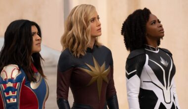 Iman Vellani, Brie Larson and Teyonah Parris in The Marvels