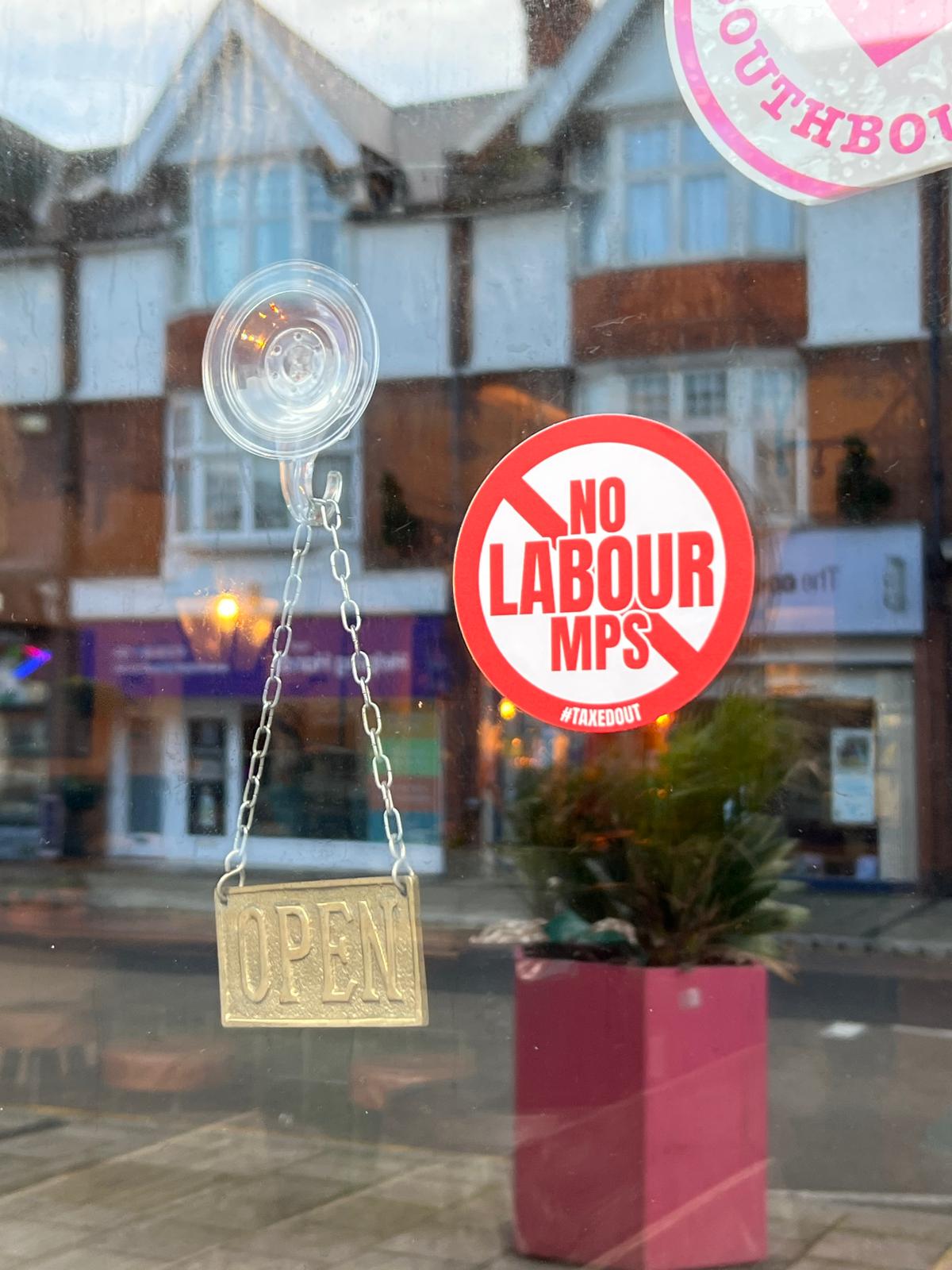 Thousands of stickers were distributed across the UK after Mr Fowler brought in the ban at the Larder House in Southbourne