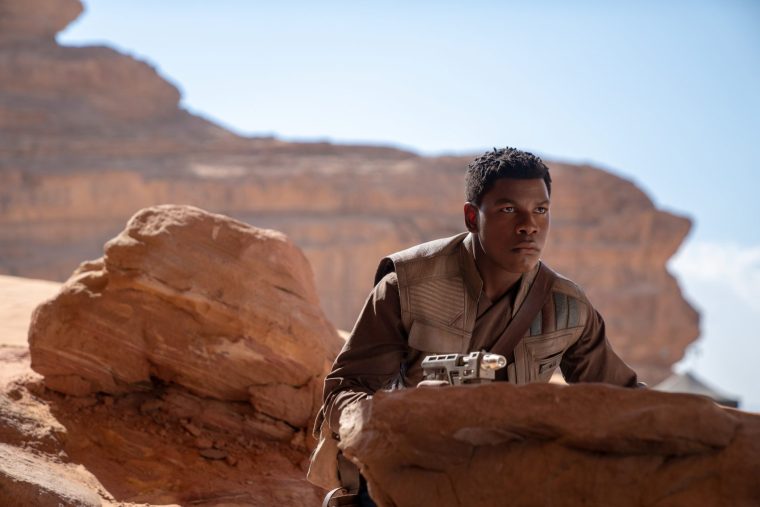 This image released by Disney/Lucasfilm shows John Boyega as Finn in a scene from "Star Wars: The Rise of Skywalker." (Disney/Lucasfilm Ltd.)