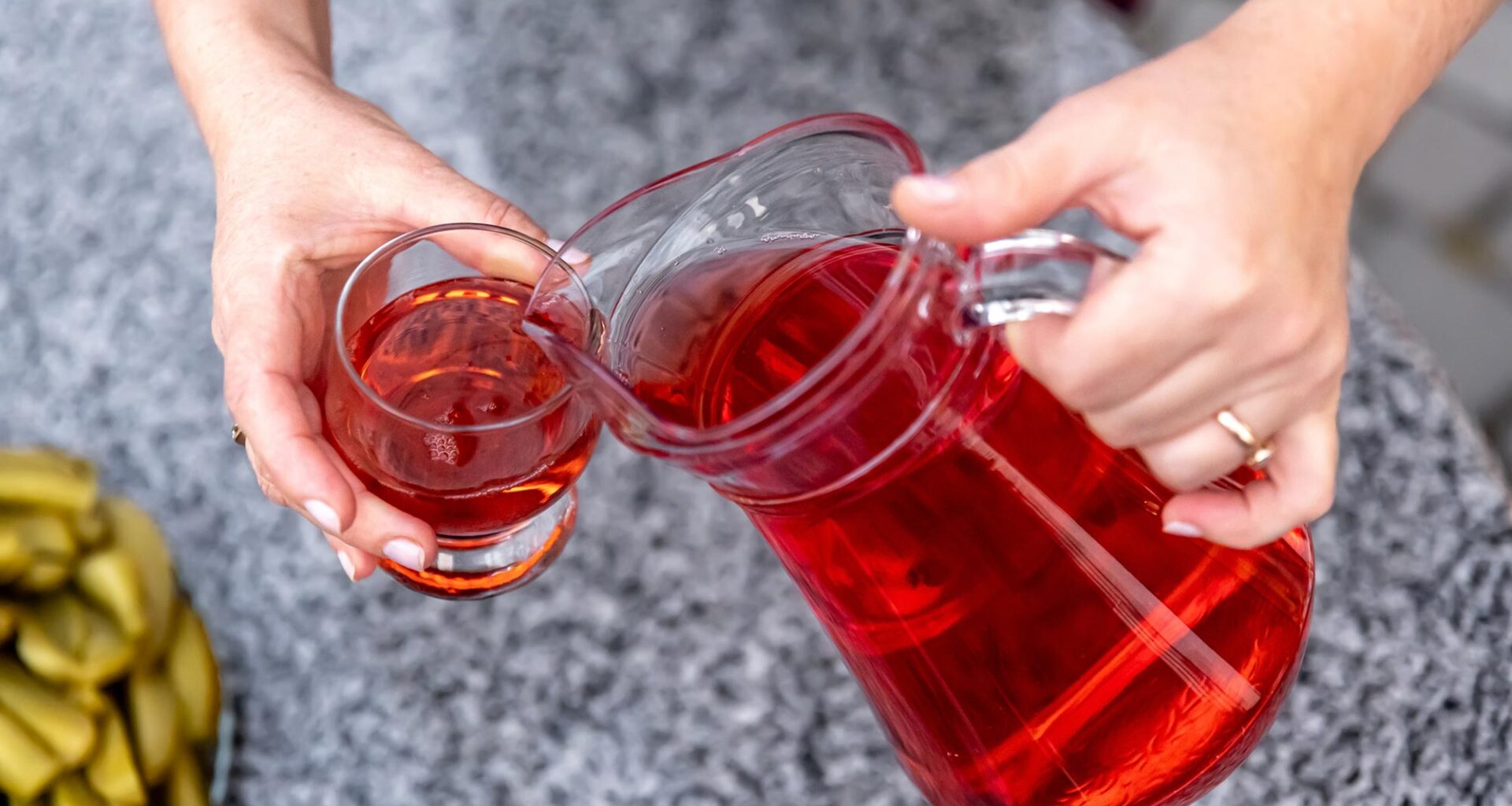 Pouring Healthy Cranberry Juice