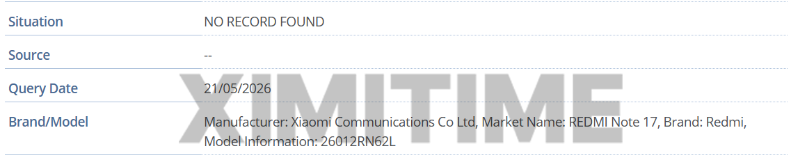 REDMI Note 17 appears in GSMA database, launch may happen soon 2 REDMI Note 17 imei
