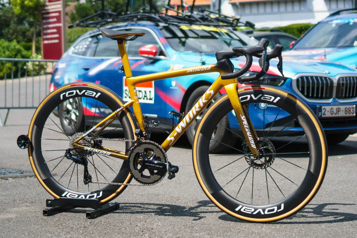 Remco Evenepoel's Specialized S-Works Tarmac SL8 at the 2025 Tour de France