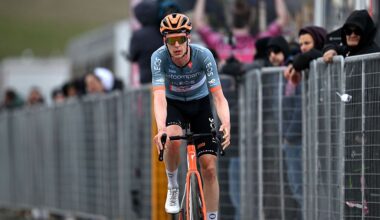 BLOCKHAUS, ITALY - MAY 15: Thymen Arensman of Netherlands and Netcompany INEOS Cycling Team crosses the finish line during the 109th Giro d&amp;apos;Italia 2026, Stage 7 a 244km stage from Formia to Blockhaus 1658m / #UCIWT / on May 15, 2026 in Blockhaus, Italy. (Photo by Tim de Waele/Getty Images)