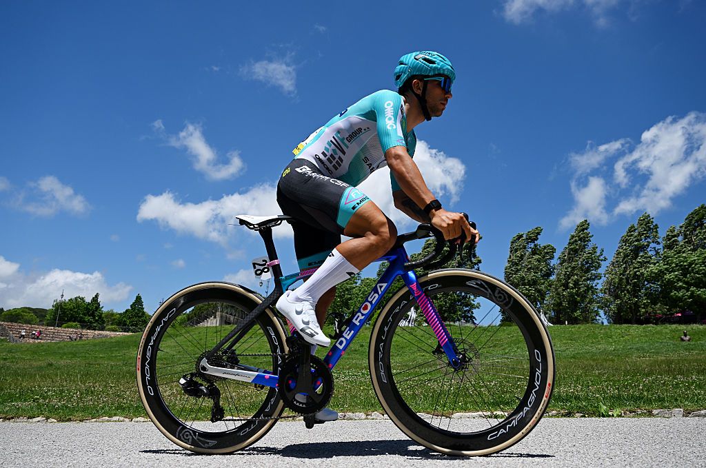 Enrico Zanoncello of Italy and Team Bardiani CSF 7 Saber prior to the 109th Giro d'Italia 2026, Stage 4 a 138km stage from Catanzaro to Cosenza