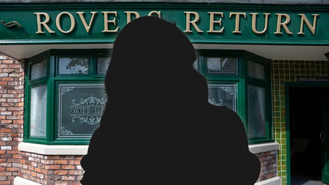 A silhouette against the Rovers Return backdrop