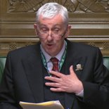 peaker Sir Lindsay Hoyle making a statement in the House of Commons in London after SNP and Conservative MPs walked out of the Commons chamber, in an apparent protest over the Speaker's handling of the Gaza ceasefire debate. Picture date: Wednesday February 21, 2024. PA Photo. See PA story POLITICS Israel. Photo credit should read: House of Commons/UK Parliament/PA Wire