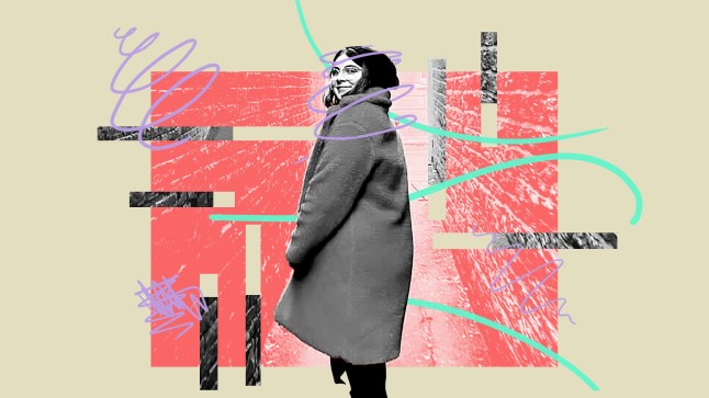 Metro Lifestyle Reporter Eleanor Noyce smiles while wearing a fuzzy winter coat, a hat and glasses. She's surrounded by cartoon squiggles in pink, green and black.
