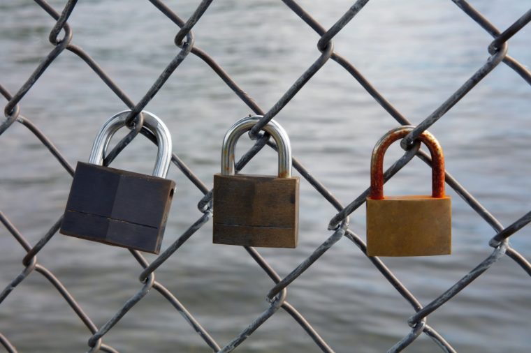 love three padlock on fence lock forever Pensions pensioners triple lock padlocks