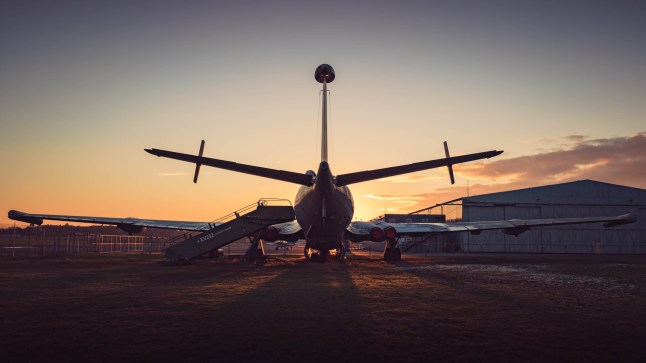 Coventry, United Kingdom - October 12 2022: Hawker Siddeley Nimrod MR.2 preserved at Coventry Airport; Shutterstock ID 2355461317; purchase_order: -; job: -; client: -; other: