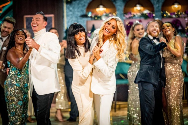 For use in UK, Ireland or Benelux countries only BBC handout photo of Claudia Winkleman and Tess Daly on the BBC1's Strictly Come Dancing Christmas Special 2025. Issue date: Thursday December 25, 2025. PA Photo. Photo credit should read: Guy Levy/BBC/PA Wire NOTE TO EDITORS: Not for use more than 21 days after issue. You may use this picture without charge only for the purpose of publicising or reporting on current BBC programming, personnel or other BBC output or activity within 21 days of issue. Any use after that time MUST be cleared through BBC Picture Publicity. Please credit the image to the BBC and any named photographer or independent programme maker, as described in the caption.