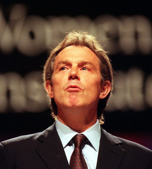 File photo dated 07/06/00 of Prime Minister Tony Blair singing "Jerusalem" before he gives a speech at the Women's Institute annual conference in Wembley, London. Tony Blair ignored warnings to avoid "capital P politics" in his infamous address to the Women's Institute at Wembley Arena to an audience of 10,000, which turned into a fiasco as the prime minister was heckled and slow-handclapped by WI members, according to newly released government files. Issue date: Tuesday December 30, 2025. PA Photo. Photo credit should read: Peter Jordan/PA Wire