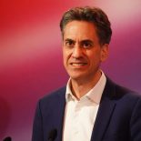 Energy Security and Net Zero Secretary Ed Miliband reacts to a heckler at the Fabian Society 2026 New Year Conference at the Guildhall, central London. Picture date: Saturday January 24, 2026. PA Photo. Photo credit should read: James Manning/PA Wire