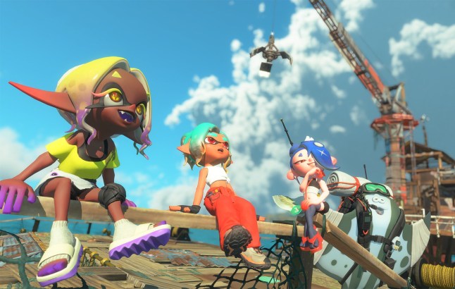 Screenshot of squidlings from Splatoon Raiders