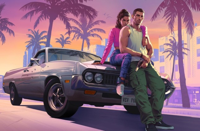 GTA 6 key art of the two main characters